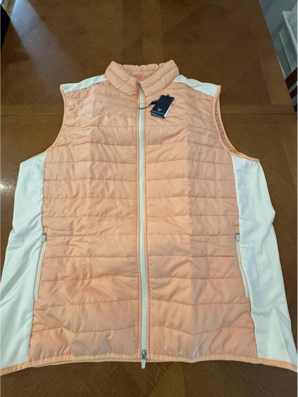 Maelreg Performance Peach and White Quilted Vest 2XL d245